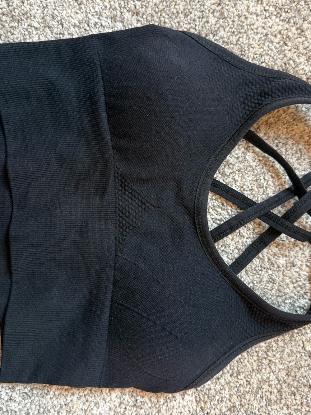 Zella Seamless Black Crisscross Bralette